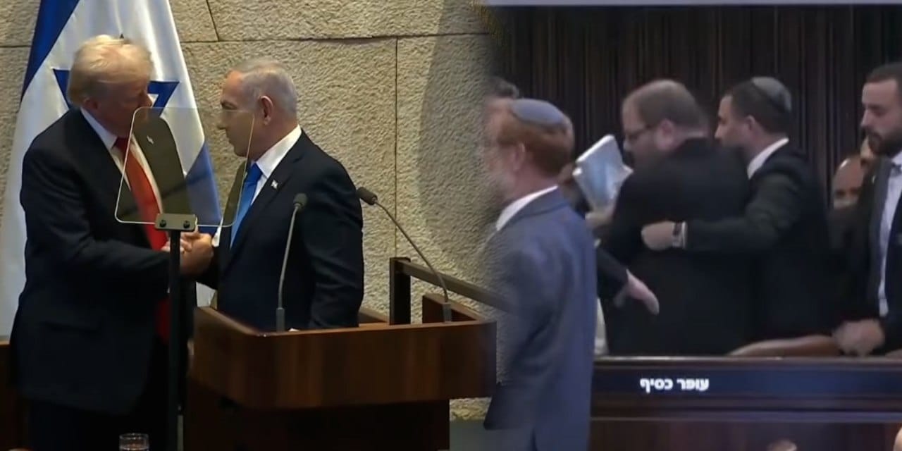 trump konusurken israil meclisinde eylem ulkemiz soykirim yapiyor diyerek protesto ettiler bei8SJz3.jpg